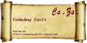 Csépány Zsolt névjegykártya